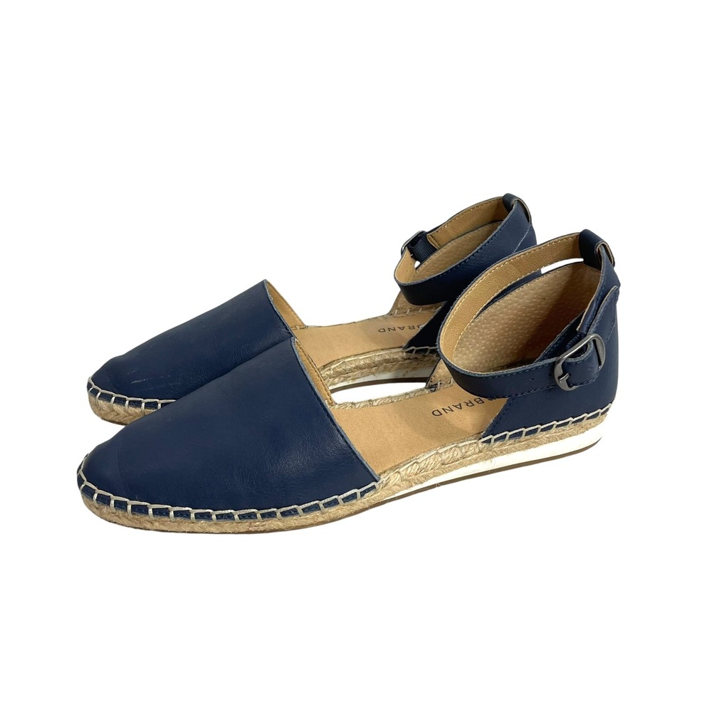 LUCKY BRAND Reniya leather espadrille Ankle Strap Flats Size 7.5 blue